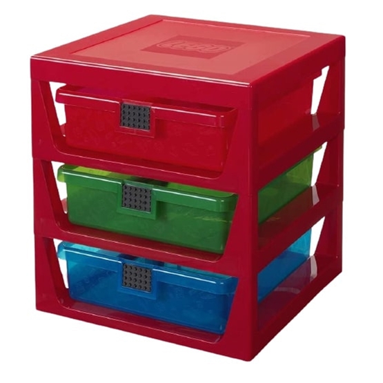 LEGO Lego - Storage Shelf 3 Drawers 34.5 X 37.5 Cm Polypropylene Röd
