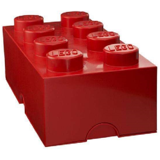 Lego Storage - Lego Förvaringskloss 8 Pluttar - Röd